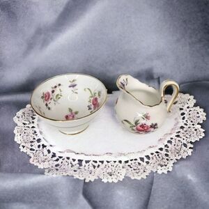 Royal Chelsea Mini Creamer and Sugar Set Floral Roses Bone China Made in…